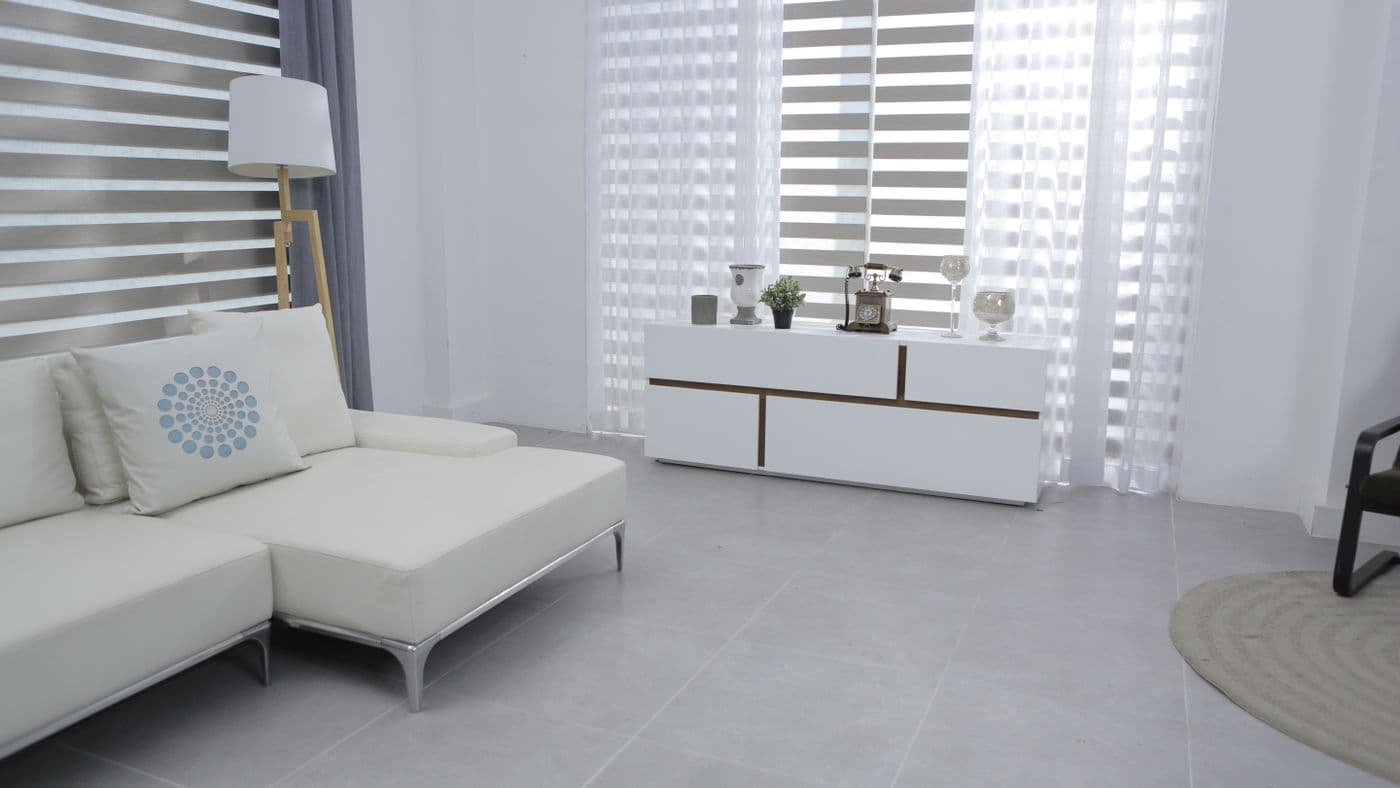 Bright, simply furnished living room