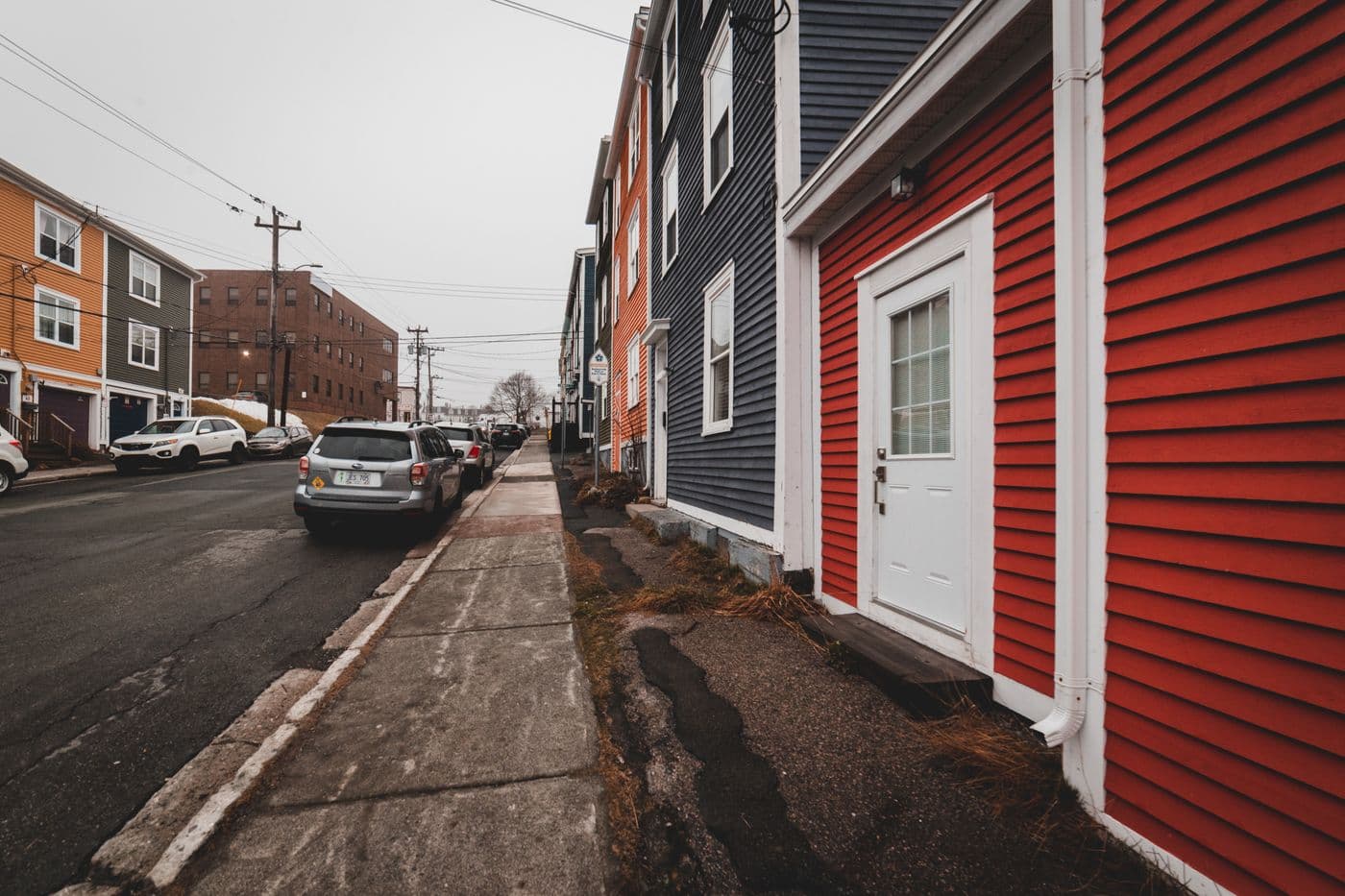 Ordinary residential street lined with everyday homes
